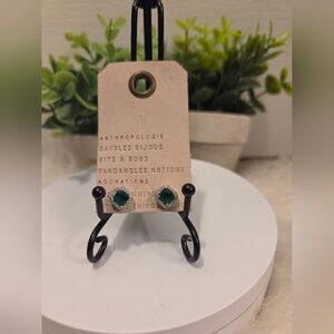 Anthropologie Emerald Green Stud Earrings